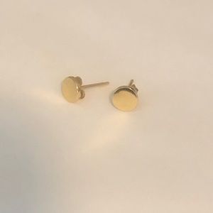 Solid 14k gold, circle stud earrings